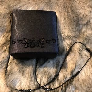 Elegant black evening purse.